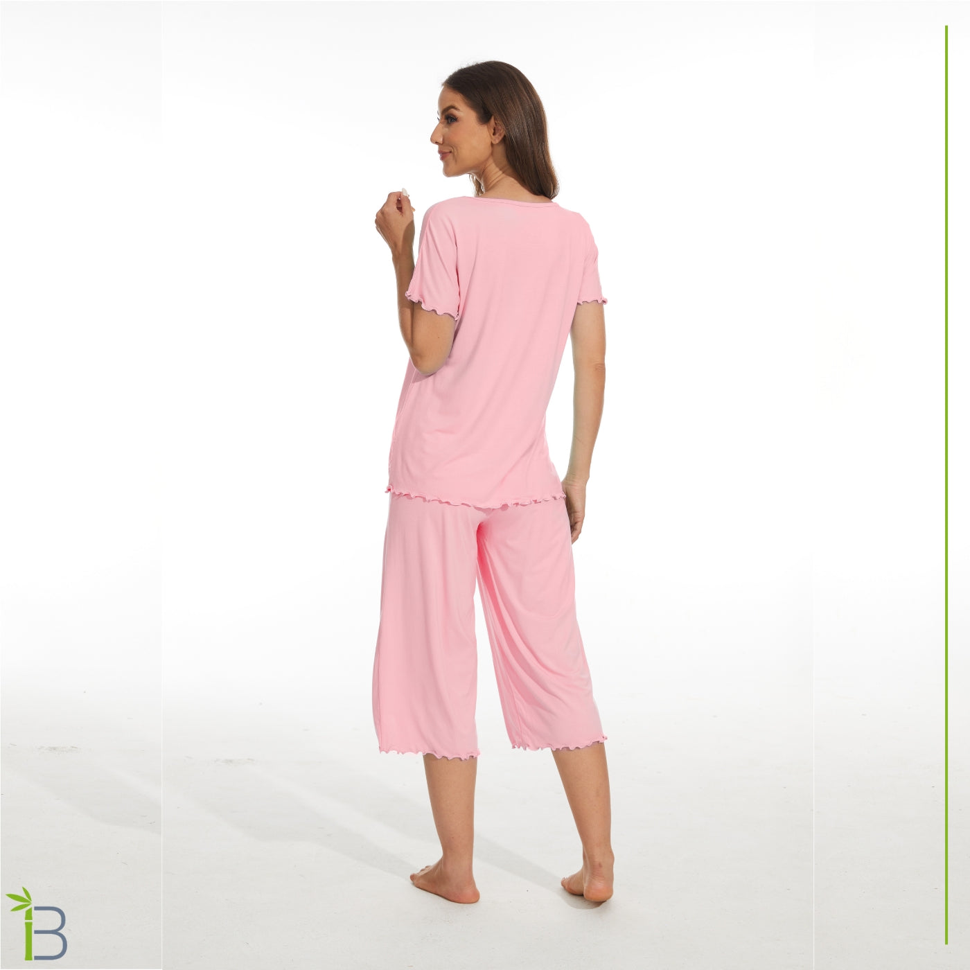 bamboo viscose pajama set, baby pink
