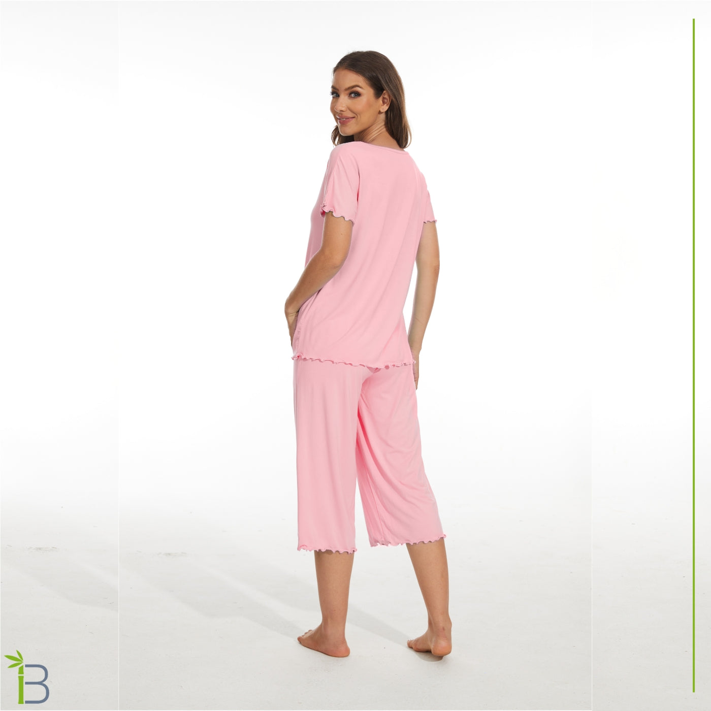 bamboo viscose pajama set, baby pink