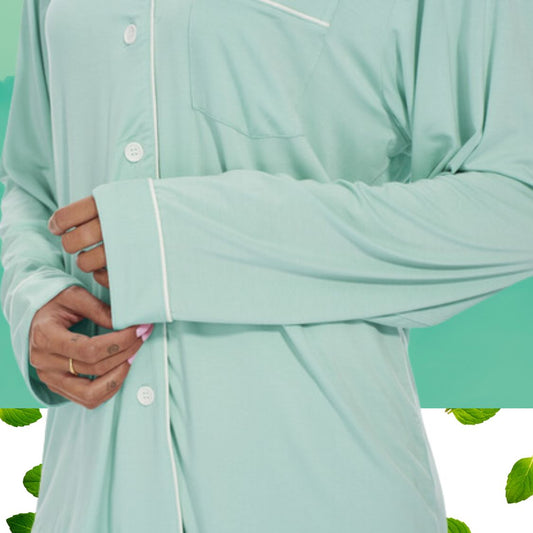 Breaking the Myth: Mint Isn’t Just for Summer with Our Bamboo Long Sleeve Pajama Set