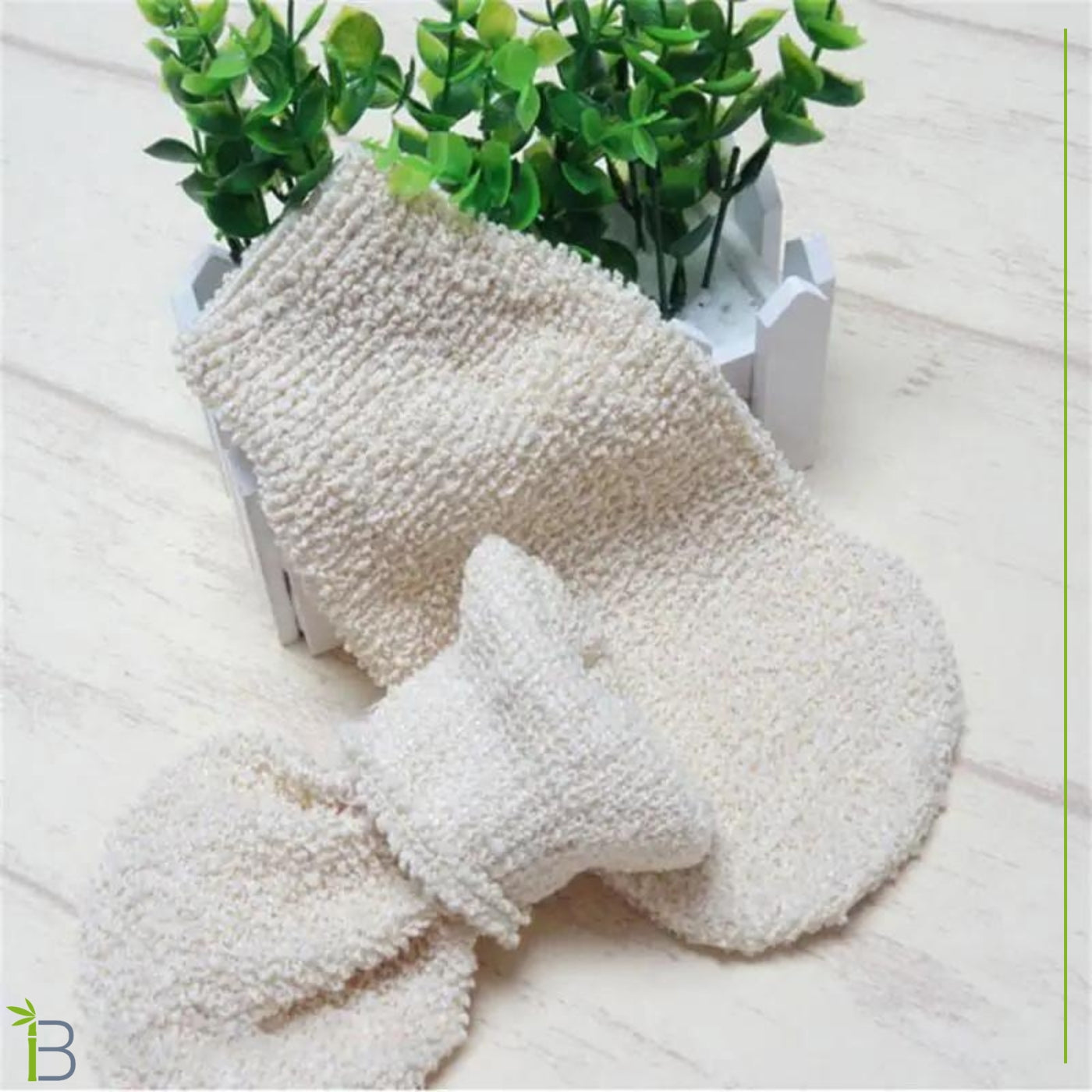 Bamboo Shower Glove Double-Sided Exfoliating Mitten